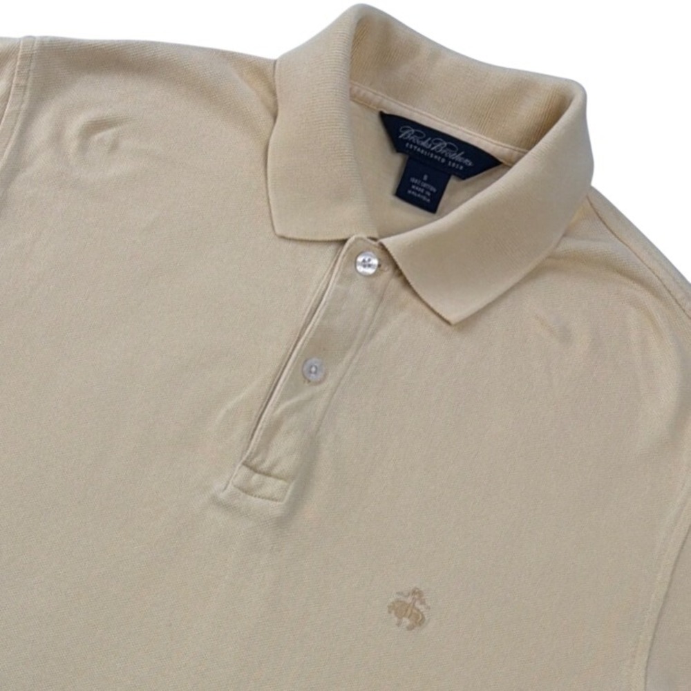 Brooks Brothers Pique Polo Classic Fit 100% Cotton Yellow Mens S